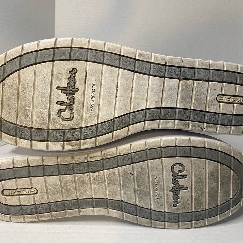 Cole Haan white and silver walking boot mid calf with rubber bottom - Picture 2 of 7